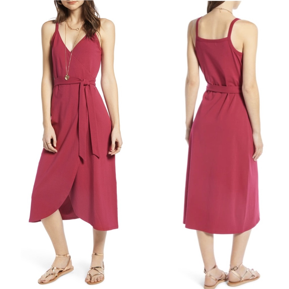 Treasure & Bond | Knit Wrap Midi Asymmetric Dress